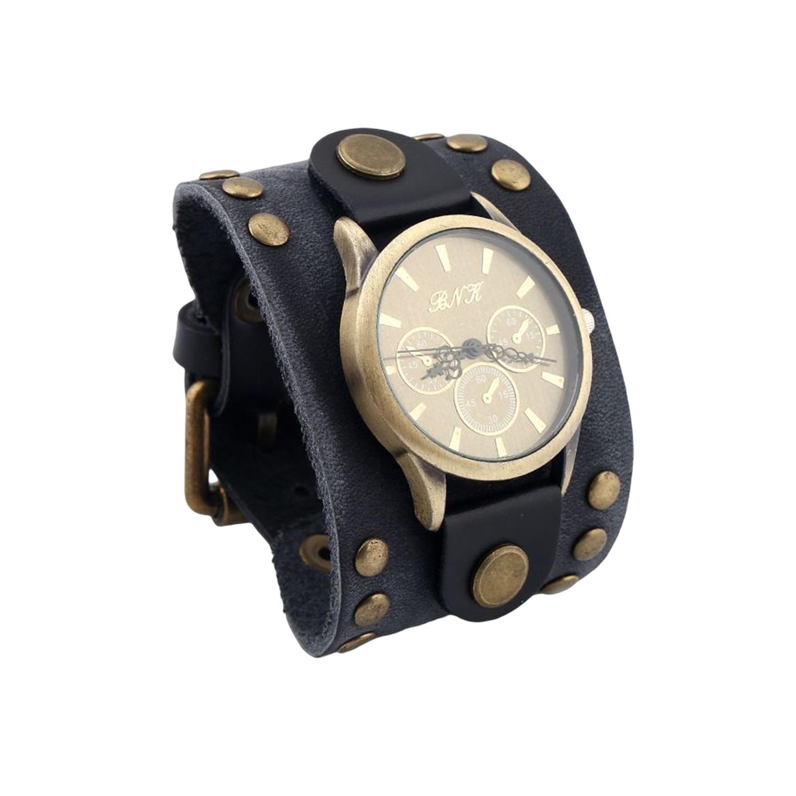 Retro Men\'s  PU Strap Watch Wristband,   5.2cm  Day Gift Male Bangles Fashion