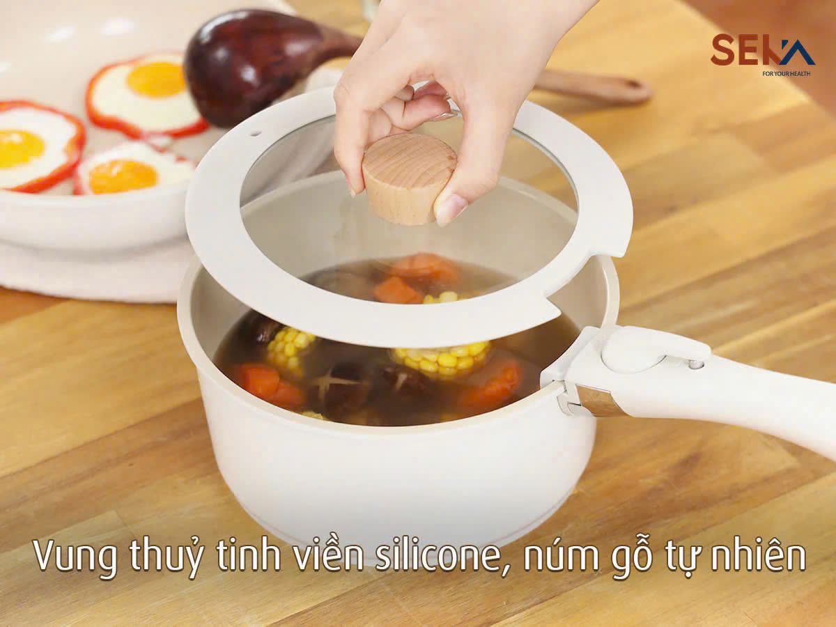 Bộ 3 Nồi Chảo SEKA SKJ6 Nhôm Đúc Nguyên Khối Tay Cầm Tháo Rời Dùng Mọi Loại Bếp - Hàng Chính Hãng Bảo Hành 2 Năm