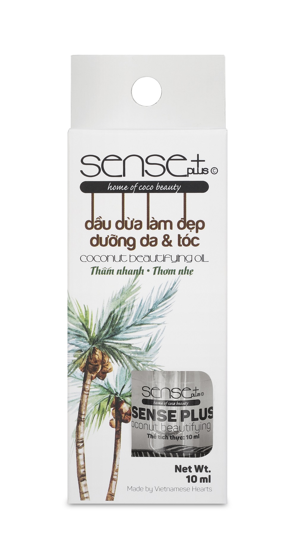 COMBO 2 DẦU DỪA LÀM ĐẸP SENSE PLUS 10ML + TẶNG MẶT NẠ SỢI TRE DƯỠNG MỊN