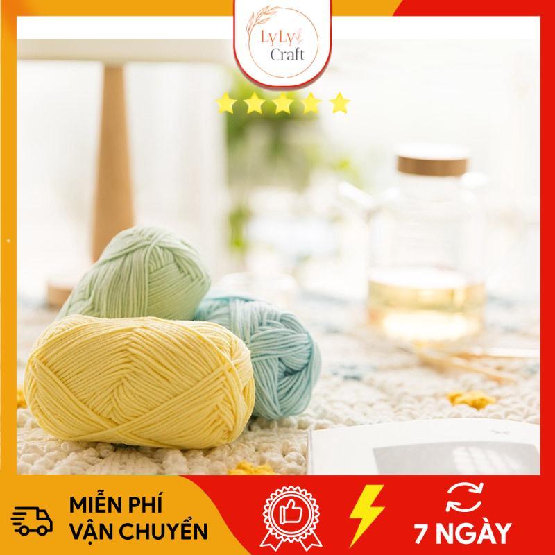 Len Milk Cotton 50g Gồm 92 Màu , Cuộn Len Sợi Cotton Mềm Mịn Dùng Để Móc Thú, Đan Khăn Mũ Cho Bé