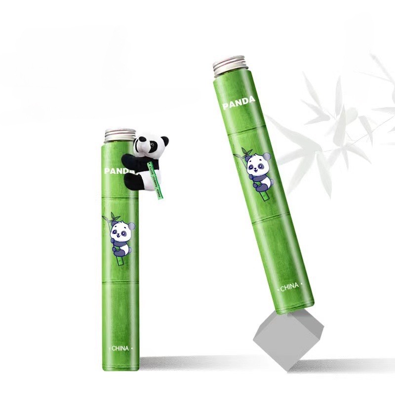 Combo Bình Nước Gấu Trúc Kèm Sticker,Ống hút,Gấu treo Hottend 2023