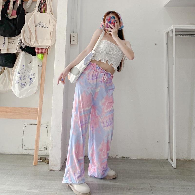 Quần culottes loang