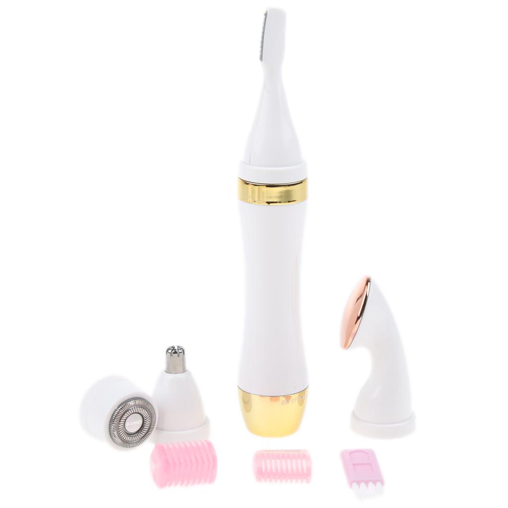 Electric Face Nose Leg Bikini Eyebrow Hair Remover Device Set Gold