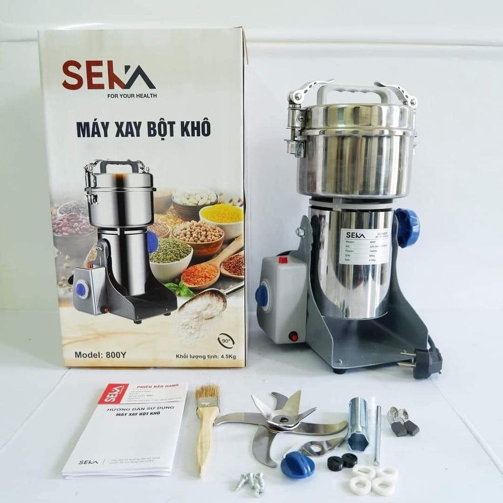 [Hàng Chính Hãng]Máy Xay Tinh Bột Nghệ Seka Máy xay Ngũ Cốc, Tam Thất Loại 800g Inox 304 Sáng Bóng Đẹp