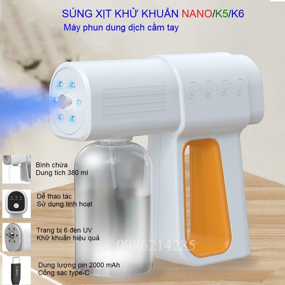 Súng phun khử khuẩn, Máy xịt khử khuẩn K5 cầm tay cao cấp - Bảo hành 12 tháng