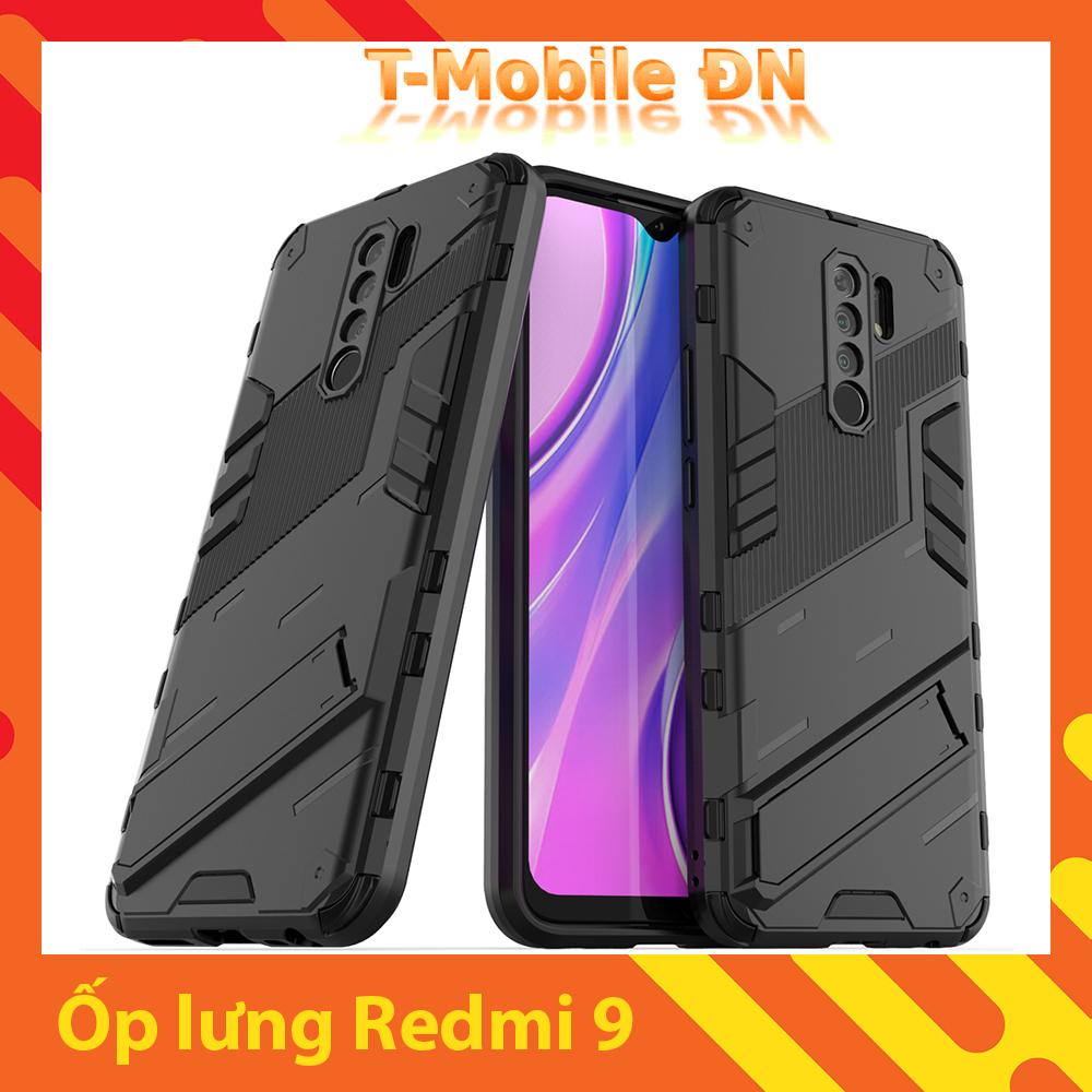 Ốp lưng cho Xiaomi Redmi 9, Ốp chống sốc Iron Man PUNK cao cấp kèm giá đỡ cho Redmi 9