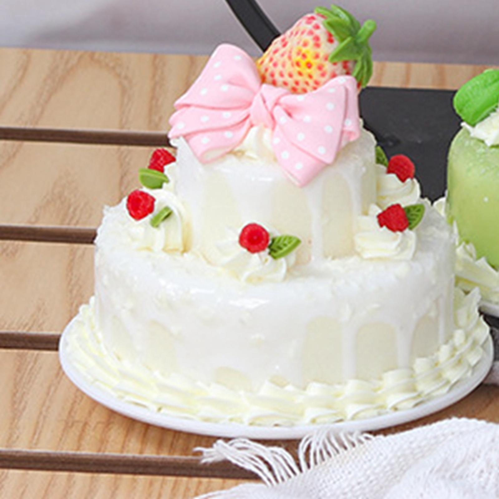 Fake Cake for Display, Artificial Cake Model Decoration Kitchen Photography Props