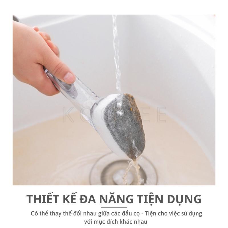 Bộ bàn chải cọ rửa đa năng KooBee - Dụng cụ rửa cọ xoong nồi, rửa bát, cọ bếp,có bình chứa tiện lợi (CSNC05)