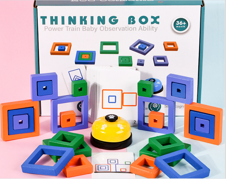 Trò chơi tương tác,đồ chơi gỗ phát triển trí tuệ cho bé,game thinking box rèn tư duy logic cho trẻ từ 3 tuổi-Dochoigiatot