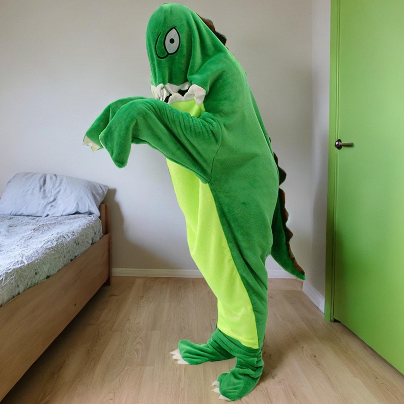 Wearable Dinosaur Blanket Hooded Blanket Sleepwear Animal Sleeping Bag