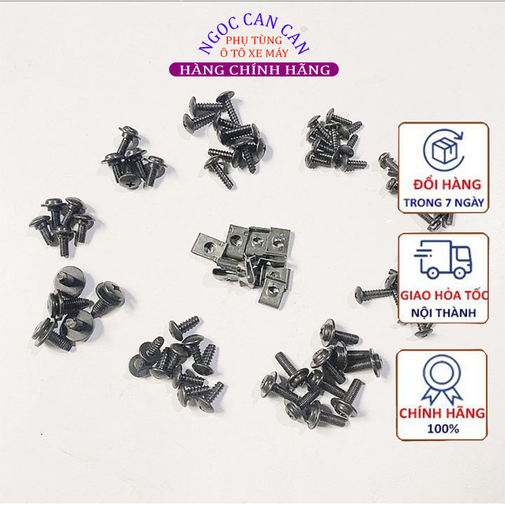 Bộ 75 ốc dàn áo ốc lục cho xe Honda gồm 9 loại khác nhau