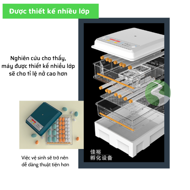 Máy ấp trứng gà mini thông minh Dương Ninh M10-130 trứng MAT03