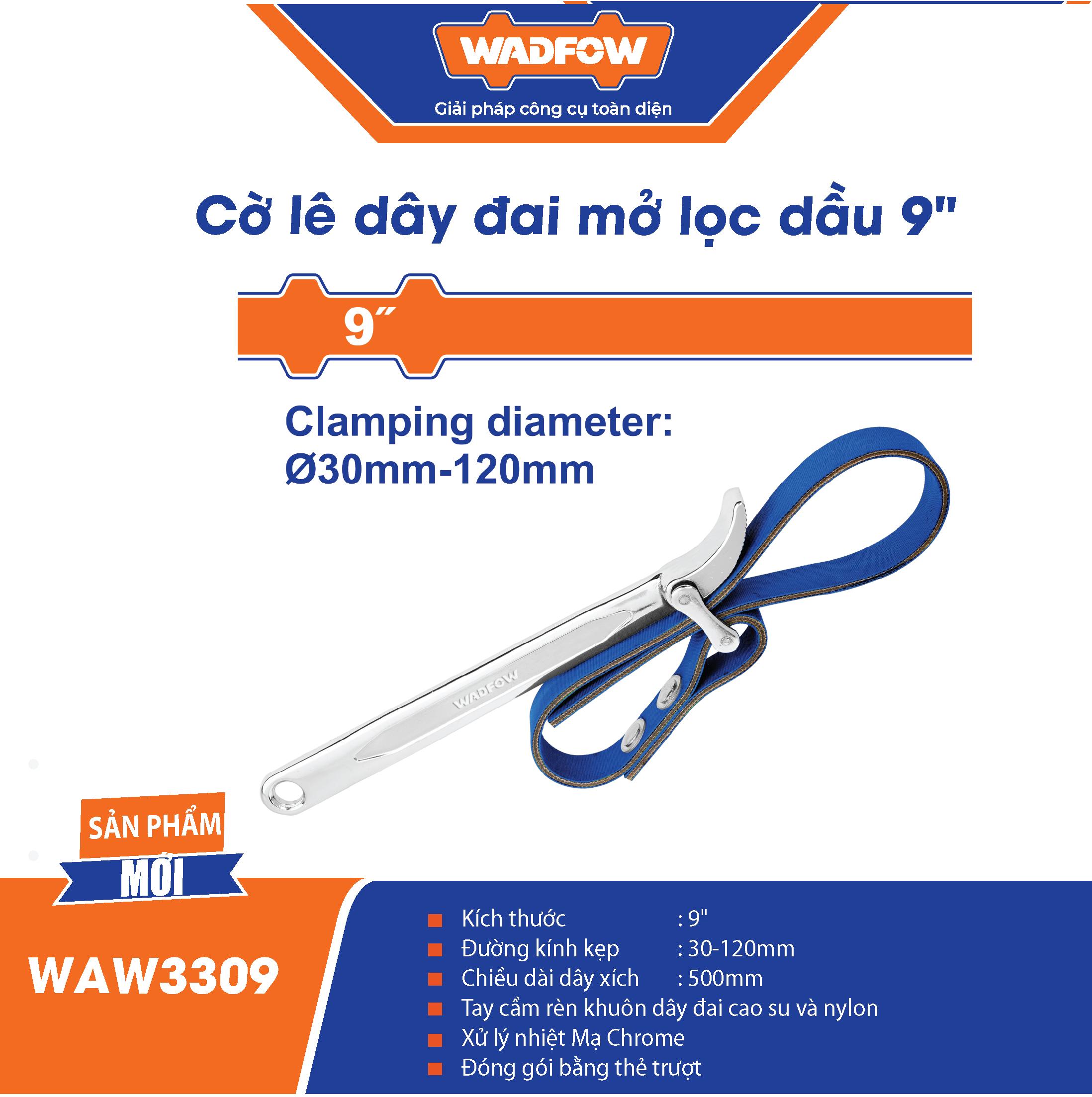 CỜ LÊ DÂY ĐAI 9INCH WAW3309 WADFOW - HÀNG CHÍNH HÃNG