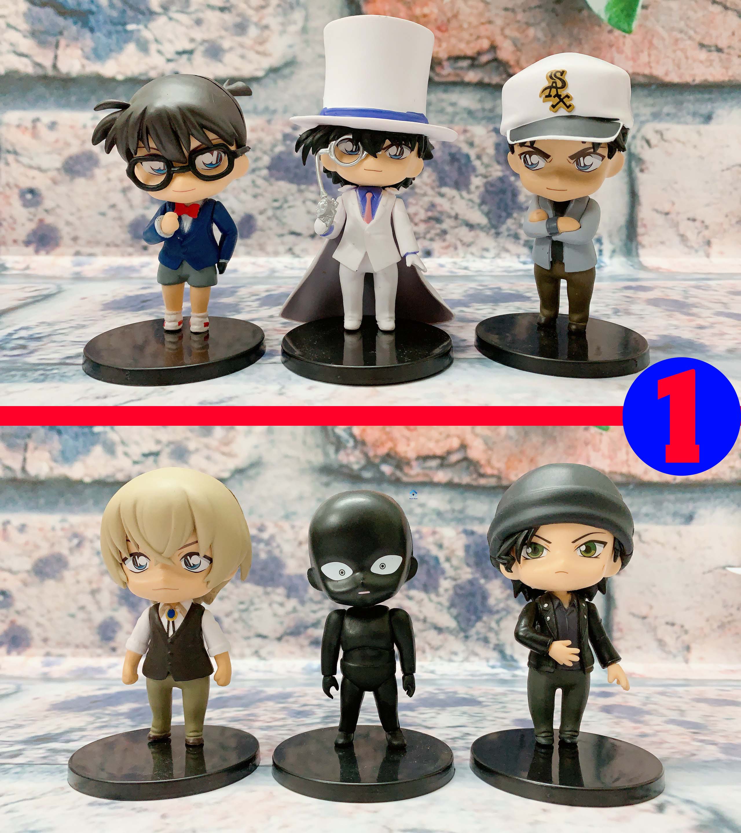 Bộ mô hình 6 nhân vật Conan - Kaito Kid - Magic Kaito - Siêu đạo chích Kid,... tạo dáng cực ngầu , đồ chơi trang trí conann cao 9 đến 12cm