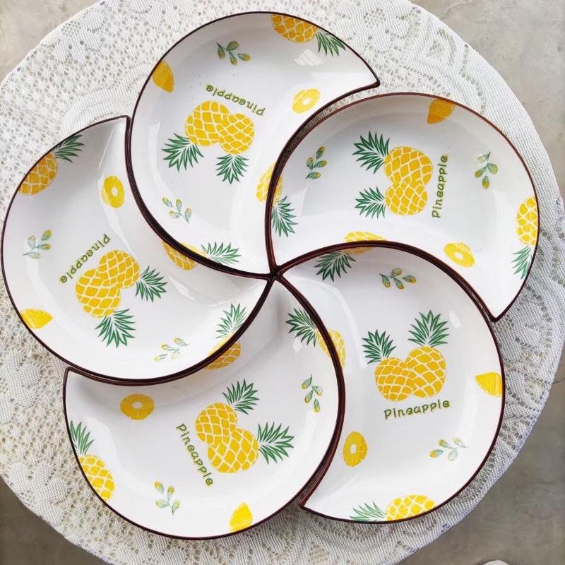 Set Đĩa Hoa Mặt Trời 5 Đĩa Hàng Sứ Cao Cấp