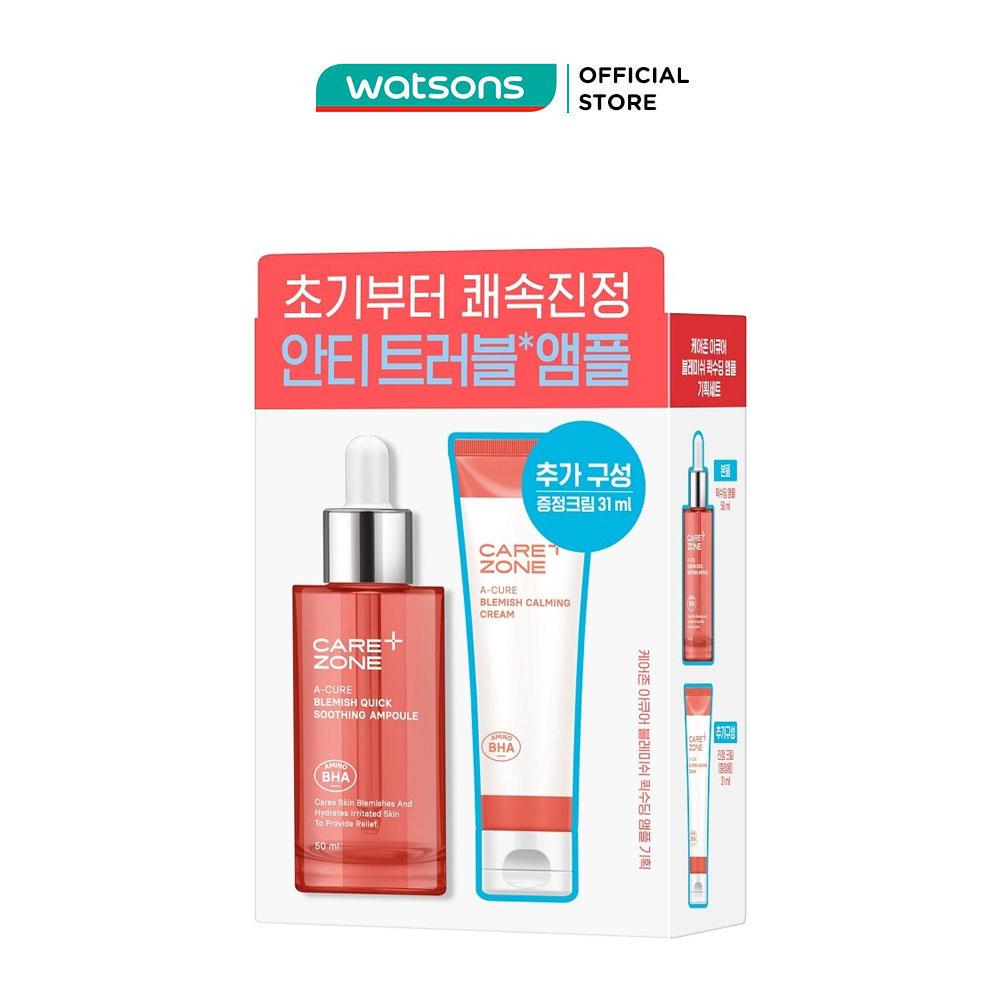Combo 2 Bước Carezone (Tinh Chất A-Cure Ampoule 50ml+Kem Dưỡng A-Cure 31ml)