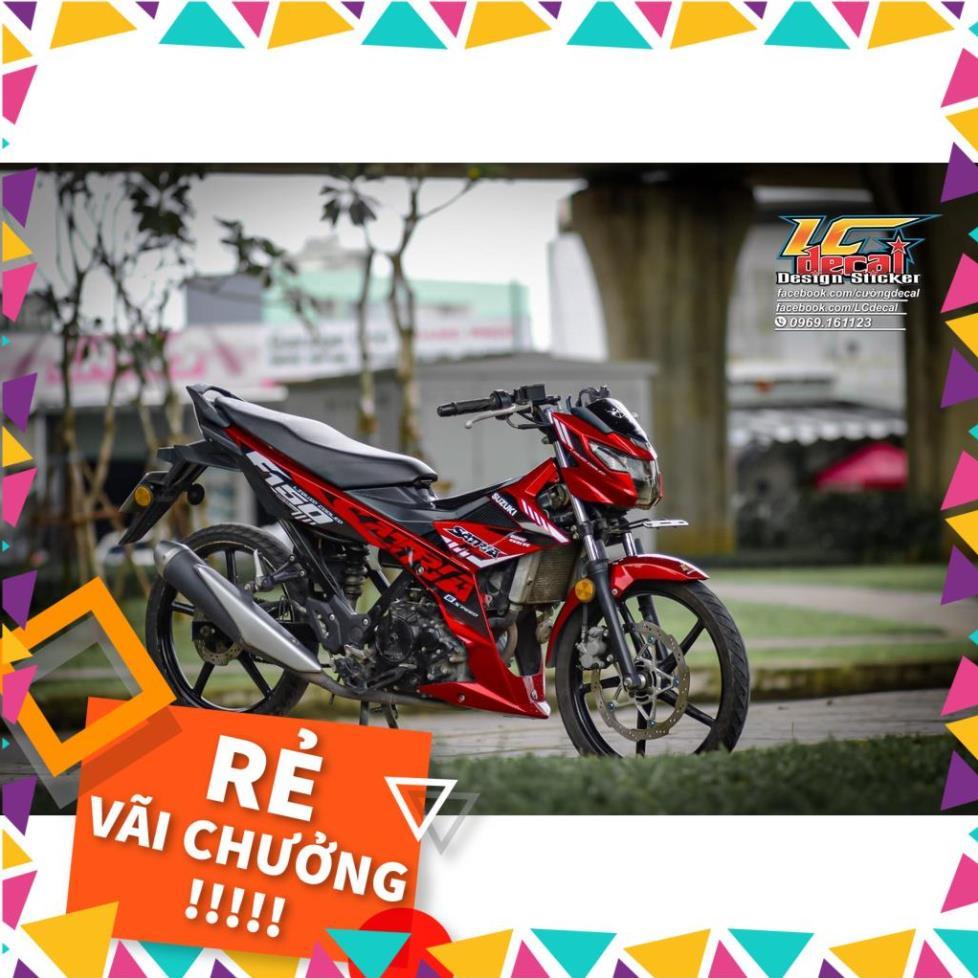 Tem Rời Raider FI Mẫu 2020 Đỏ Đen Trắng Chữ Satria F150