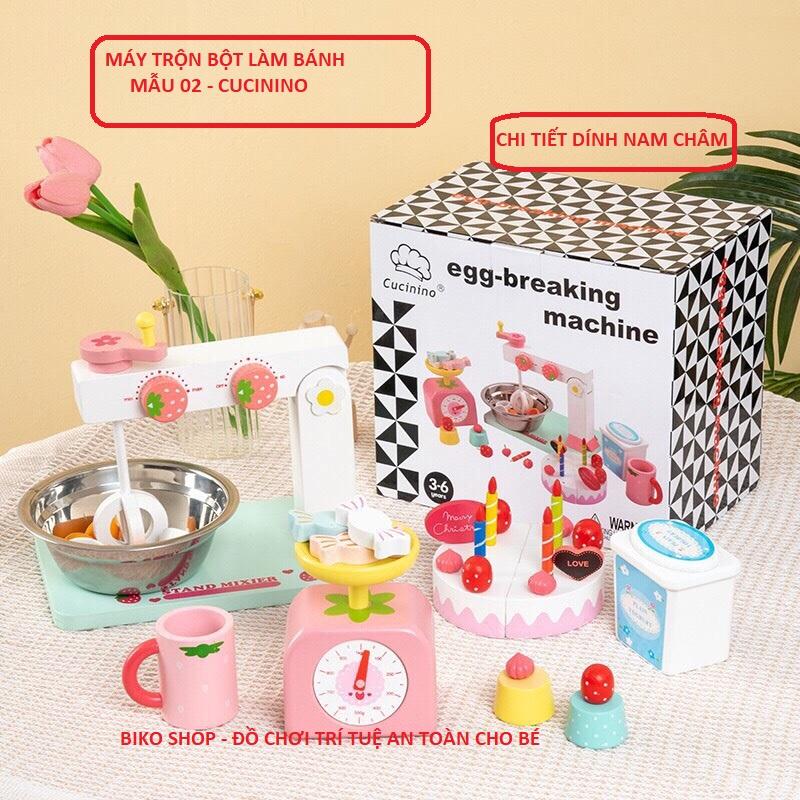 Sét trộn bột làm bánh bằng gỗ cho bé