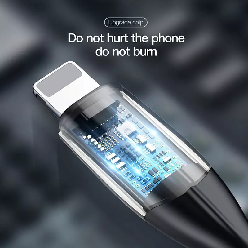 Dây cáp sạc nhanh Lightning dài 100cm hiệu Baseus Vertical cho iPhone / iPad trang bị đèn LED, sạc nhanh 2.4A, Công nghệ chống đứt SR - Hàng nhập khẩu
