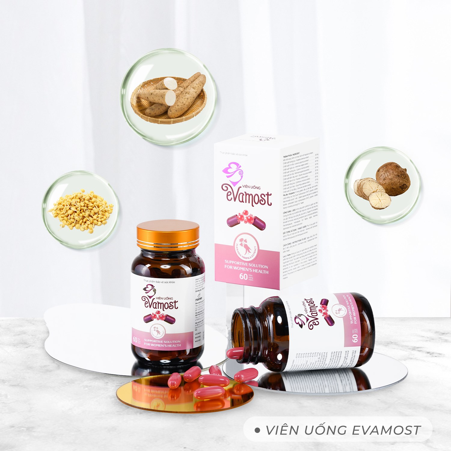 Viên Uống Evamost - Tăng Nội Tiết Tố, Hay Cáu Gắt, Mât Ngủ, Da Xuống Sắc, Yếu Sinh Lý - Chính Hãng