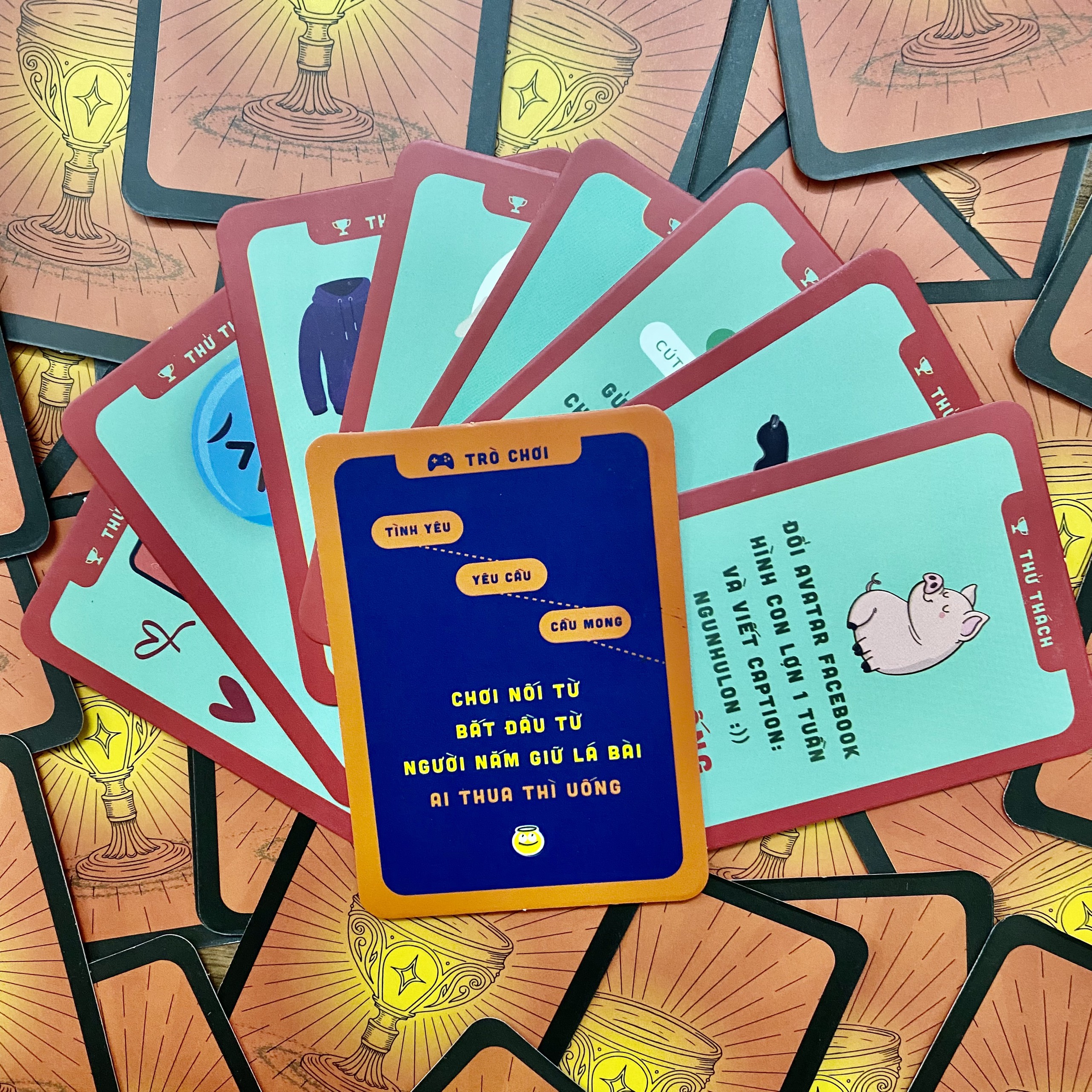 Bộ thẻ bài drinking game nốc out thẻ bài huệ uống thử thách cùng bạn bè cho nhóm cặp đôi 100 lá U Là Trời