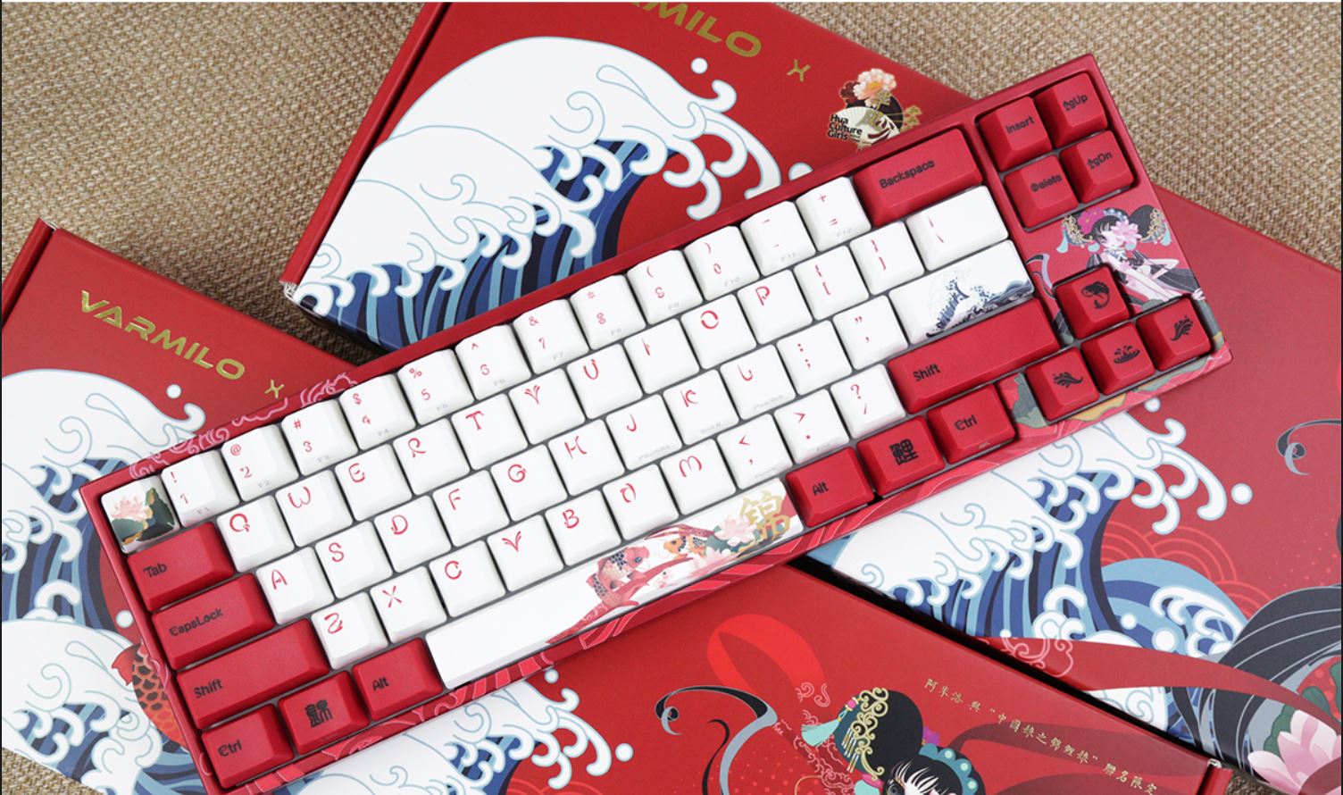 Bàn Phím Cơ Varmilo MY68 Koi Red - Hàng Chính Hãng