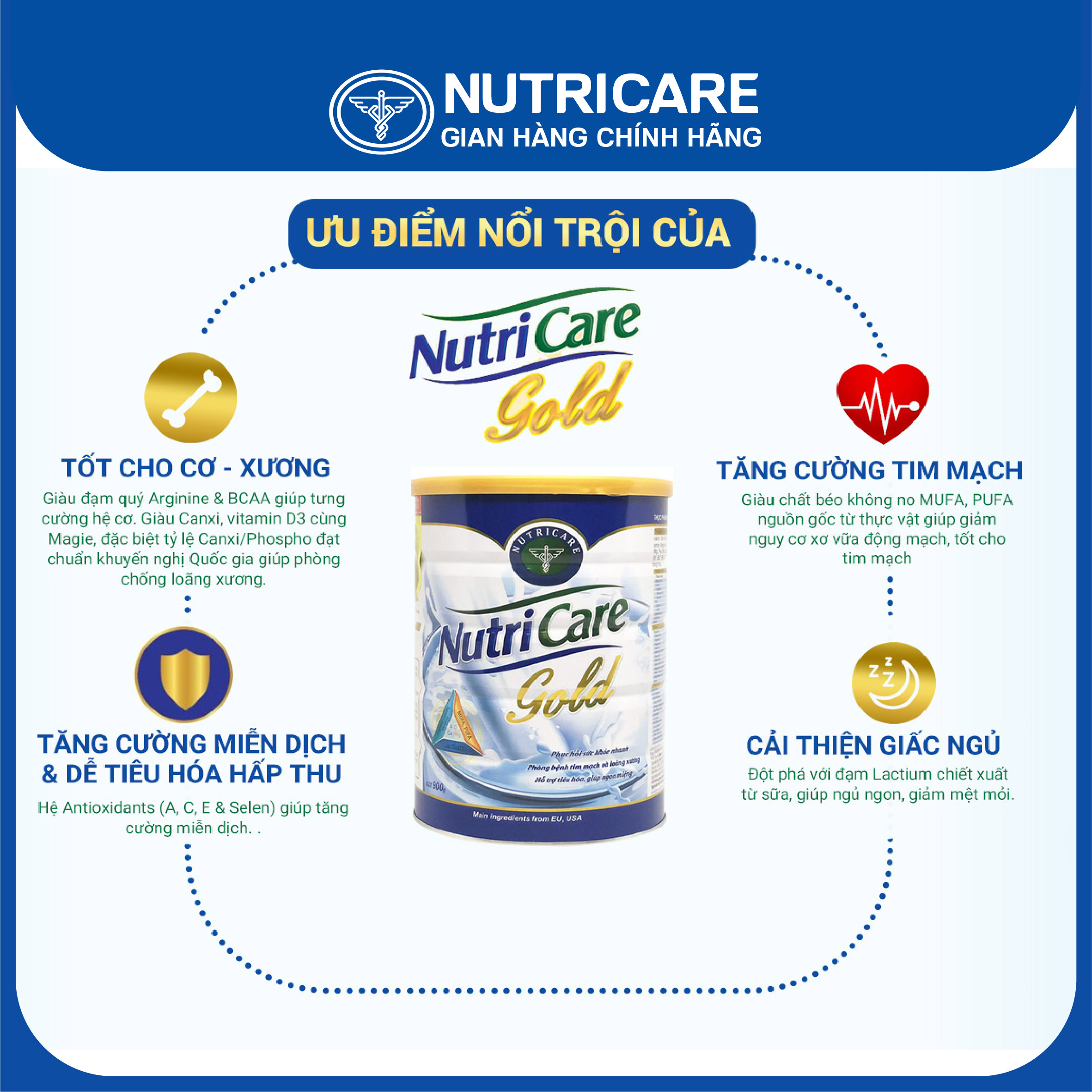Sữa bột NutriCare Gold dinh dưỡng cho người lớn tuổi 400g