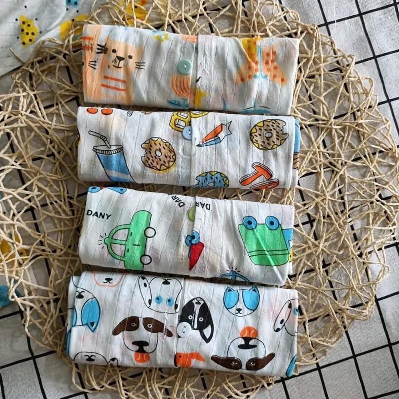 Áo cotton giấy dài tay cúc giữa cho bé từ 4-16kg