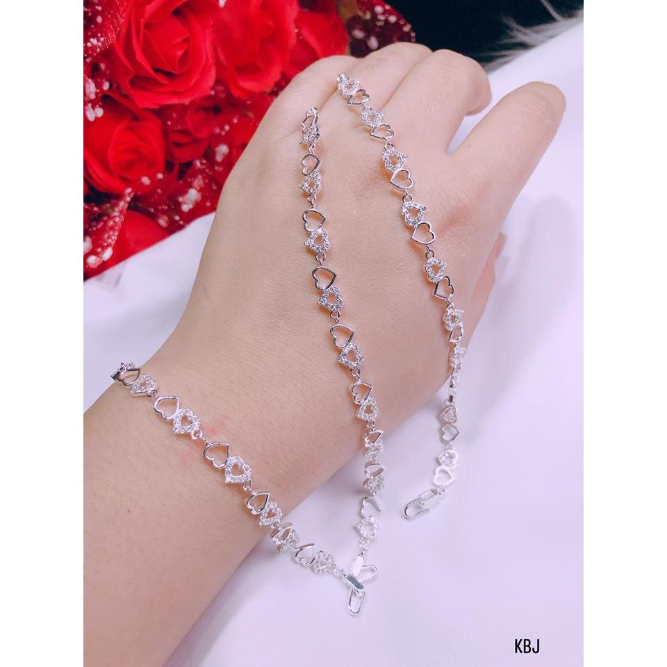 Lắc tay bạc hình trái tim MS105