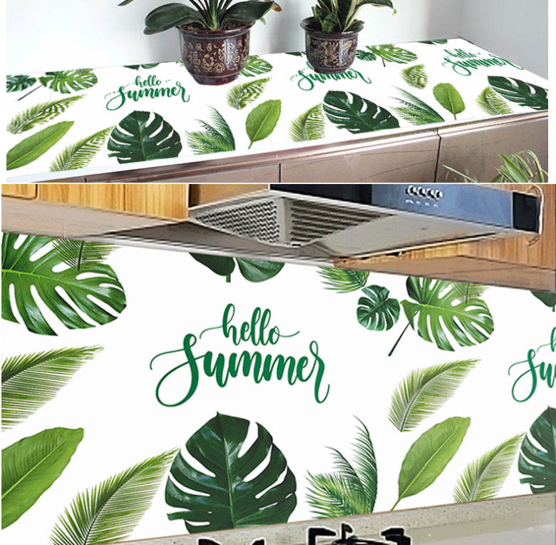 Combo 3 mét giấy dán bếp, decal dán bếp tráng nhôm HELLO SUMMER khổ 60cm có keo sẵn