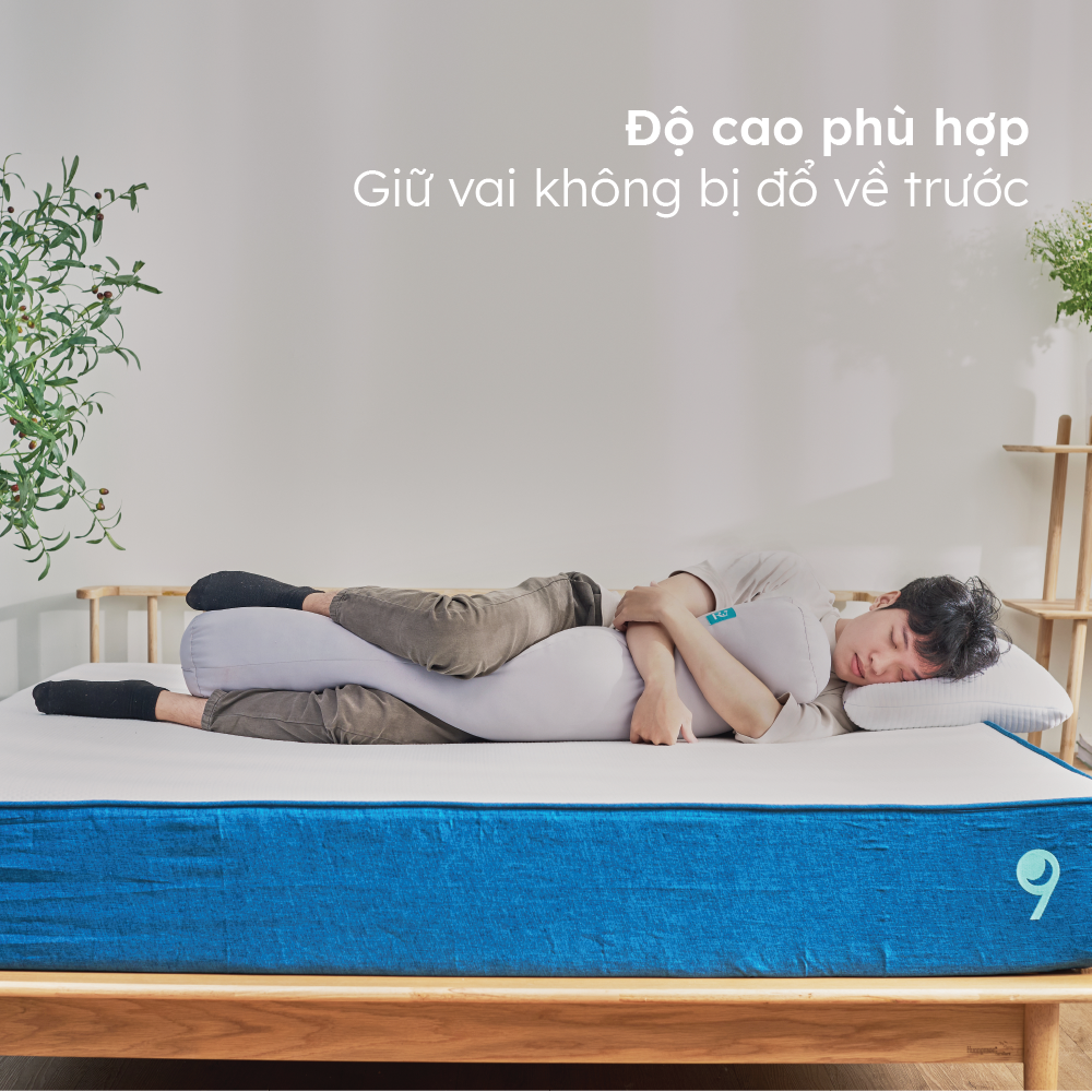 Gối Ôm Foam Ru9 Chiều Dài Khoa Học, Thiết Kế Giúp Ấm Bụng Dễ Ngủ