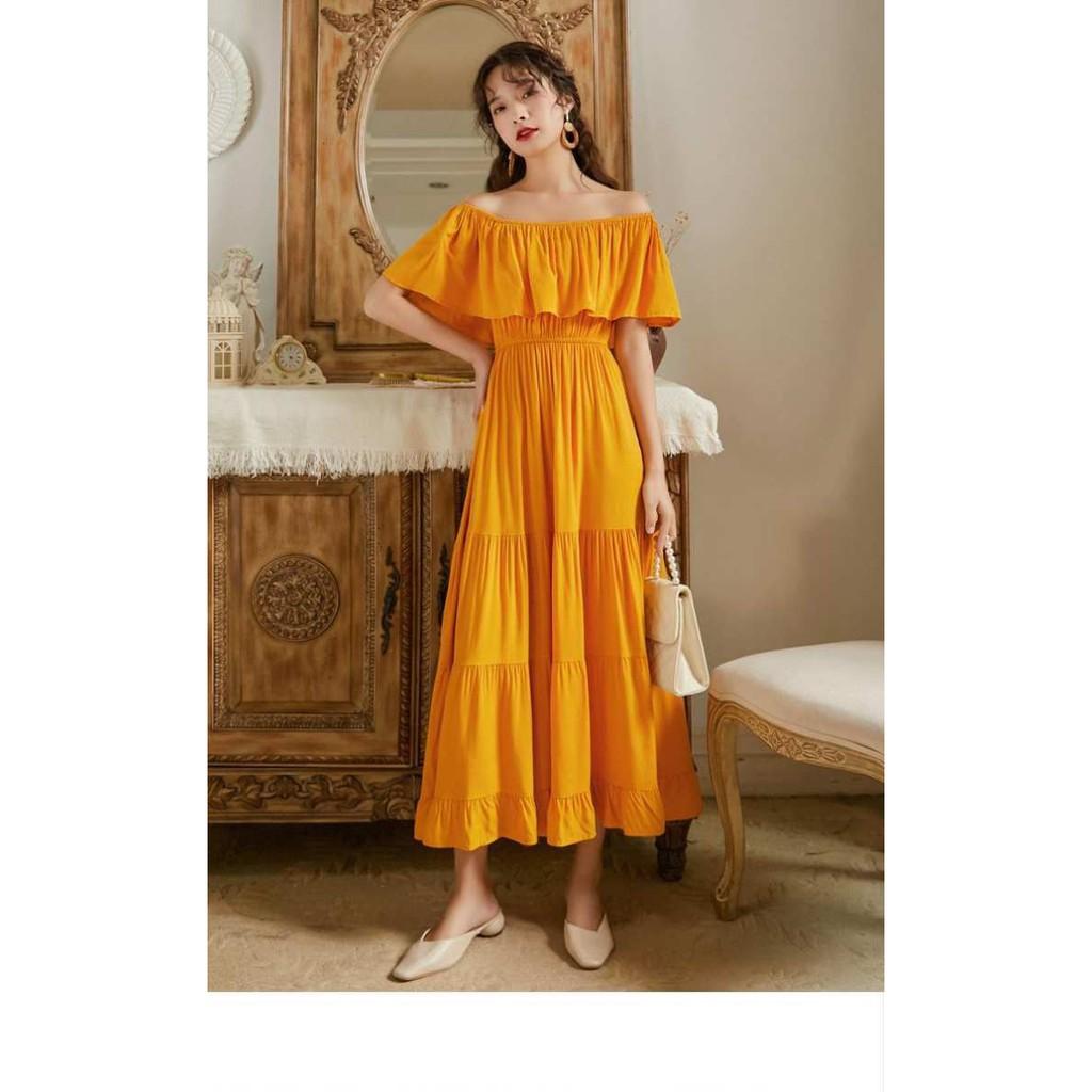 Đầm maxi trễ vai phối được nhiều kiểu dễ thương