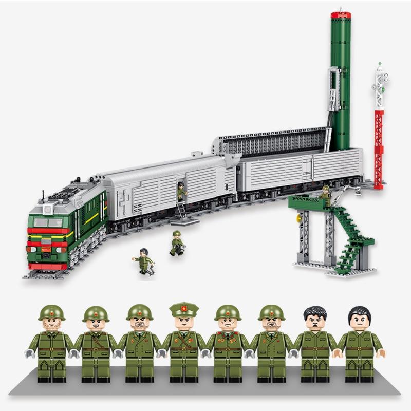 Đồ chơi Lắp ráp Tàu hỏa quân sự, Panlos 628006 Military Train, Xếp hình thông minh, Mô hình quân sự