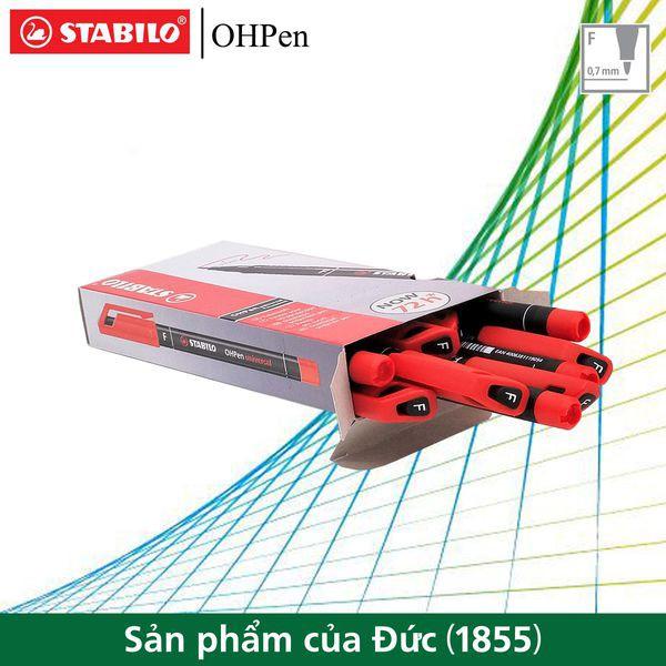 Hộp 10 cây bút viết CD STABILO OHPen F 0.7mm (HP842F/10