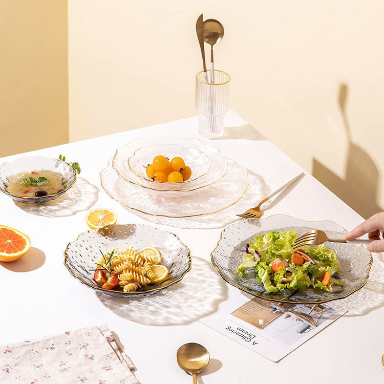 Đĩa Thủy Tinh BOROSILICATE Chịu Nhiệt Cao Kiểu Châu Âu Combo 3 Sets LUXURY - Hàng Nhập Khẩu