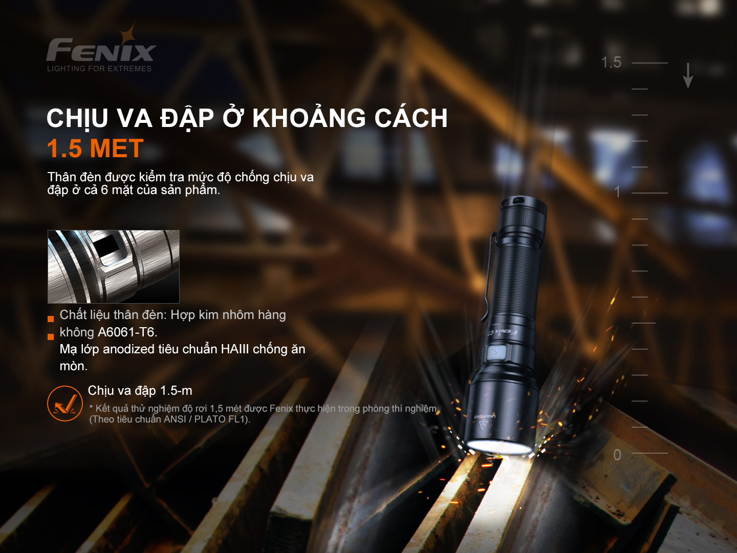 Đèn pin cầm tay FENIX C7, siêu sáng