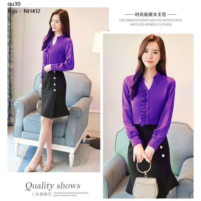 NH412 ÁO SƠ MI KIỂU NHÚN BÈO