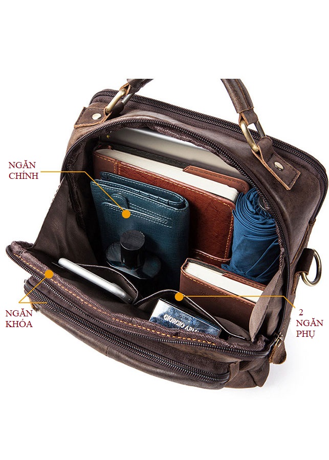 Túi đeo chéo nam da bò mài, bụi, cá tính BHM8951 Túi xách nam