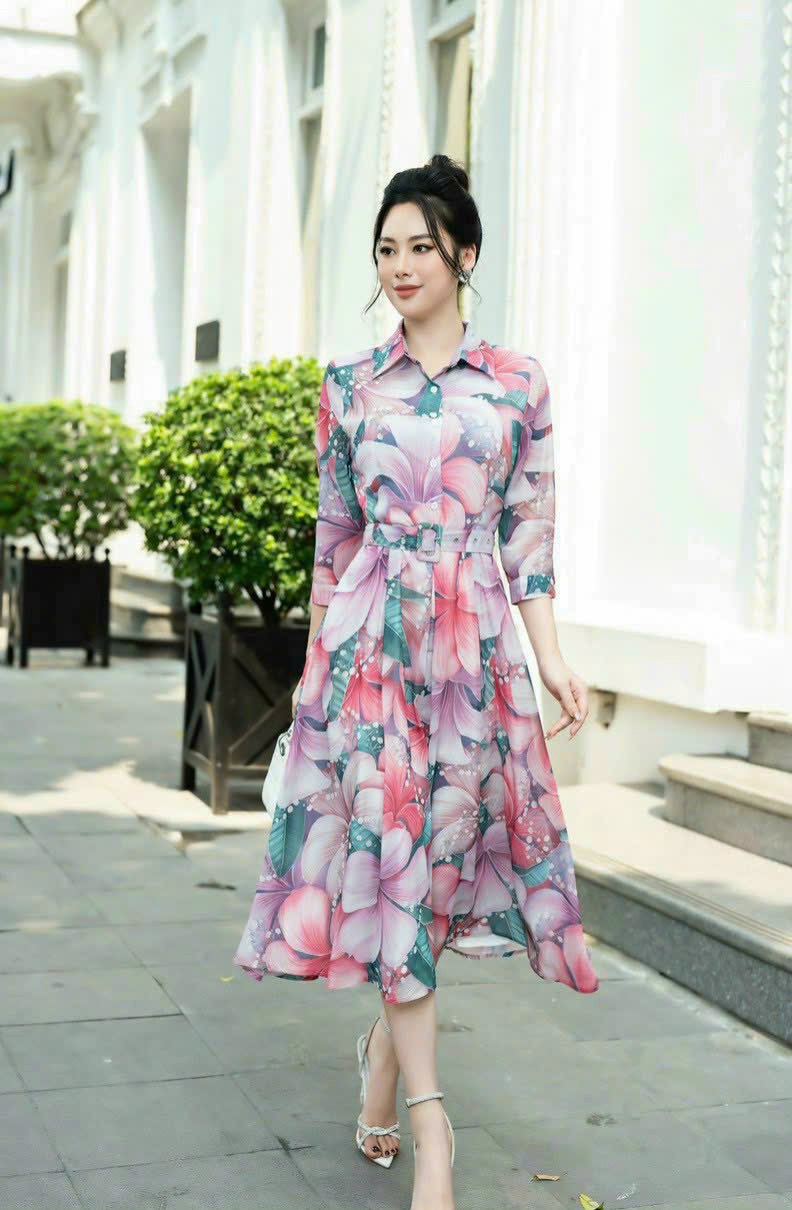 ĐẦM XÒE LỤA HỌA TIẾT SIÊU ĐẸP