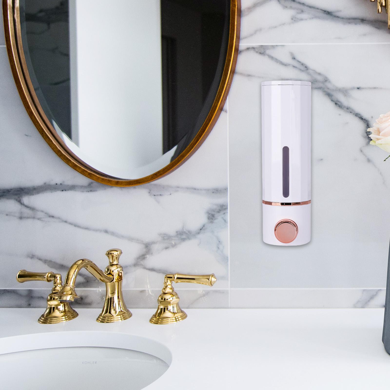 Soap Dispenser Shampoo Dispenser Refillable Stylish 300ml Wall Mount Manual Liquid Pump Dispenser for Hotel Bathroom Washroom