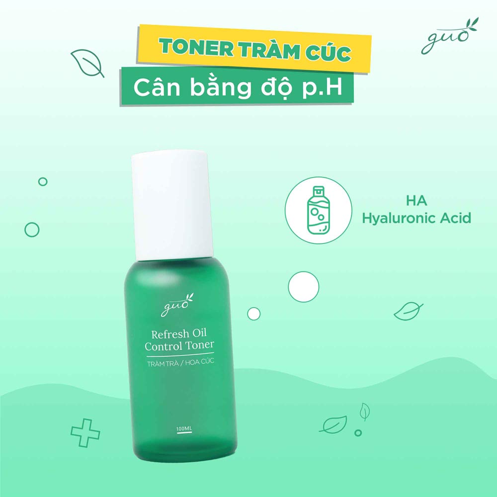 Bộ đôi Toner kiềm dầu thoáng da cả ngày-100% cấp HA căng da ngừa mụn-Toner Cân Bằng GUO(2chai*100ml)