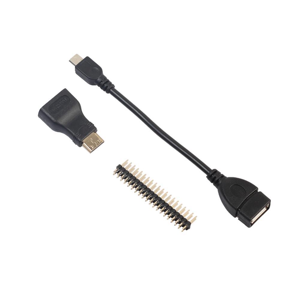 Raspberry Pi Zero Kit Mini HDMI To HDMI Adapter+Micro USB Cable+GPIO Header