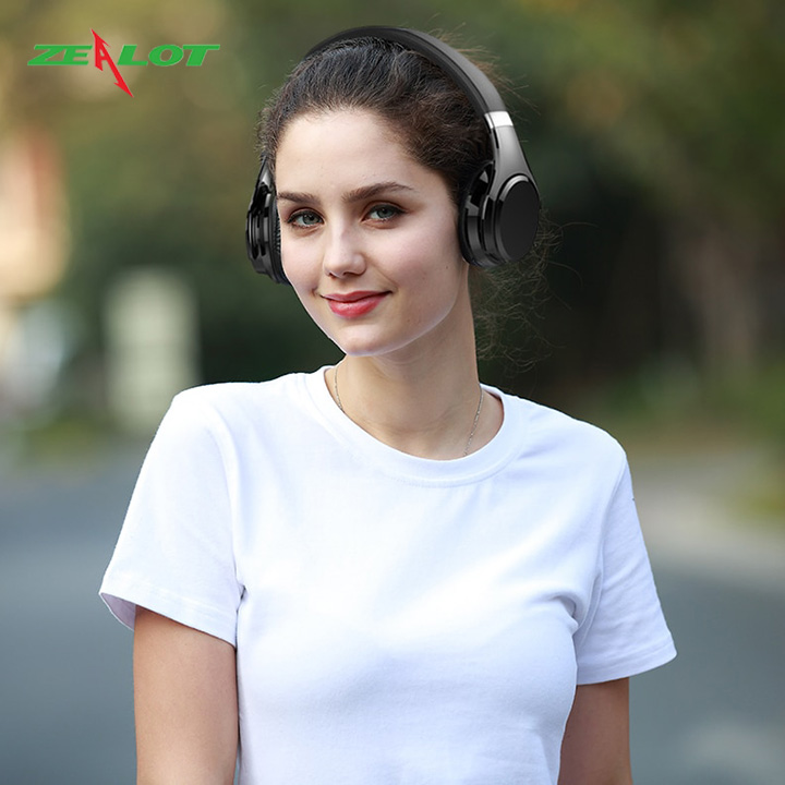 Tai nghe bluetooth chụp tai Zealot hàng chính hãng kết nối ổn định, âm bass siêu trầm đeo lâu không gây đau tai