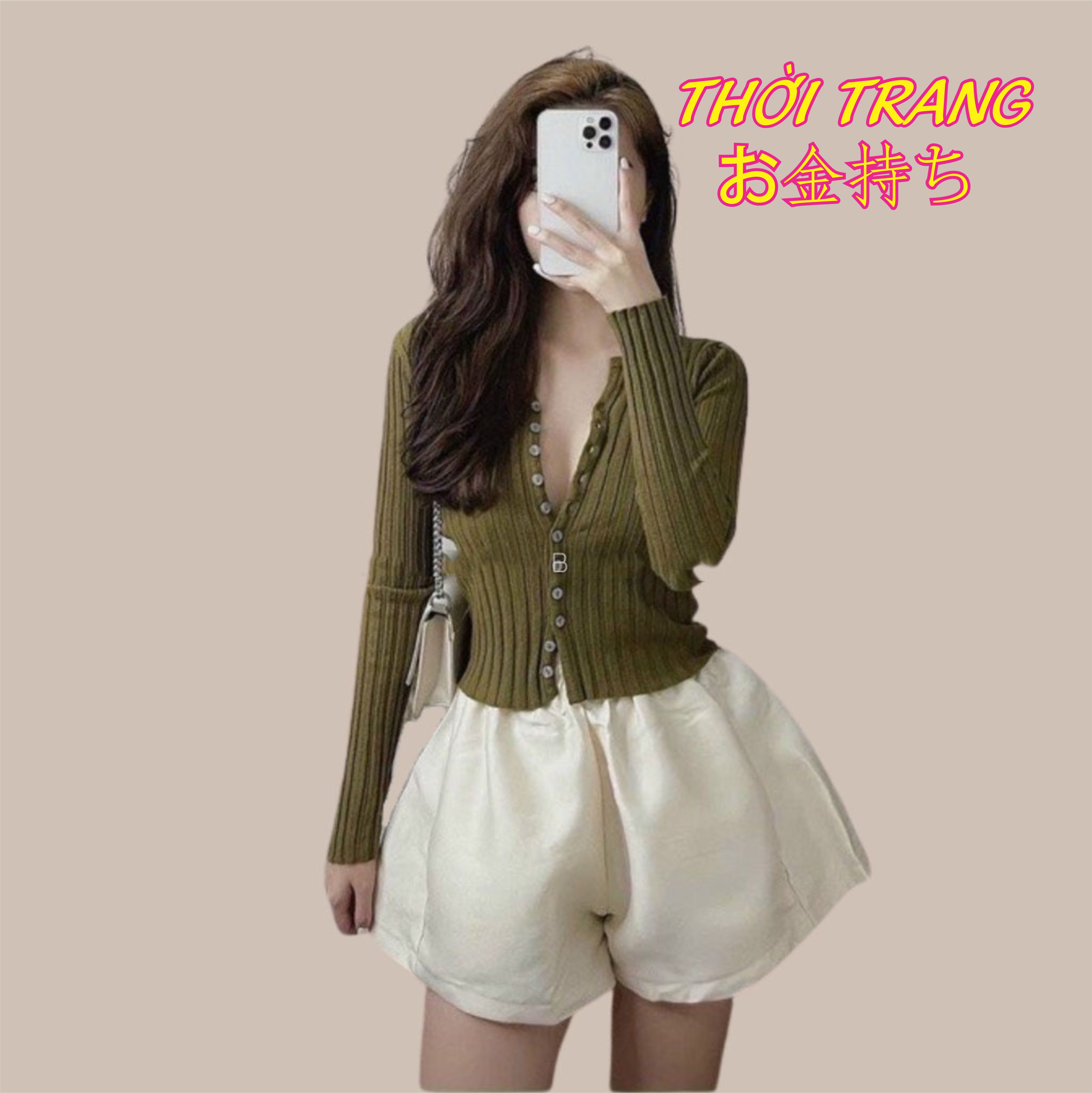 áo len tăm nữ khuy cúc nhỏ, áo khoác cardigan dáng vừa co giãn 3423