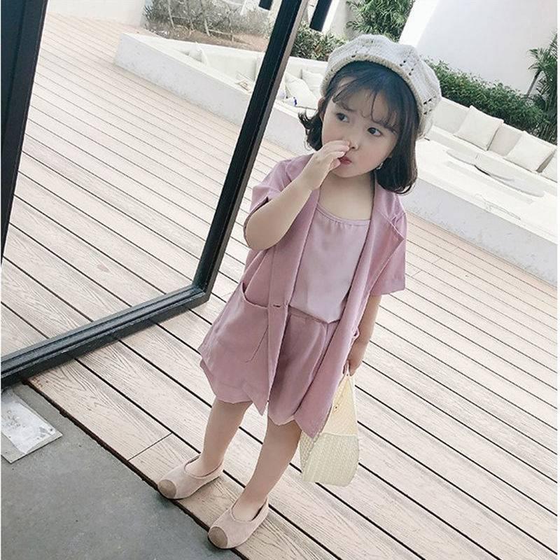 AK55 Size90-130 Set vest bé gái Thời trang trẻ Em hàng quảng châu