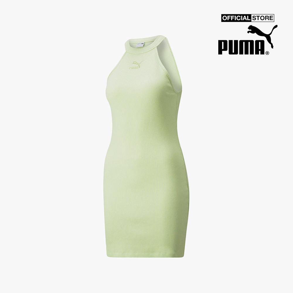 PUMA - Đầm mini ôm body cổ yếm Classics Ribbed Sleeveless 533453