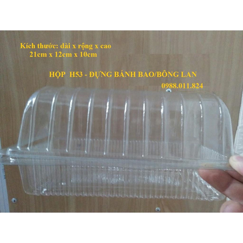 100 hộp nhựa dạng vòm H53 đựng bánh bao/bánh bông lan