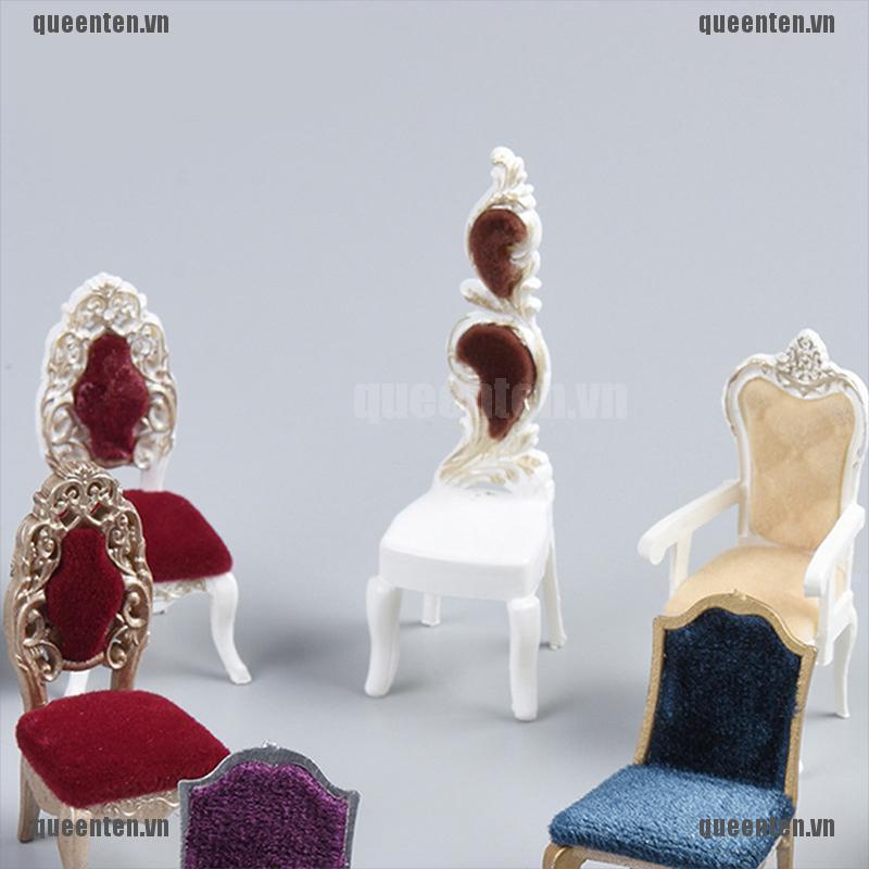 1/12 Dollhouse Miniature Chair Furniture European Style Stool Chair Doll Decor QUVN