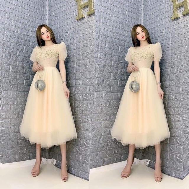 Đầm xoè kết ngọc