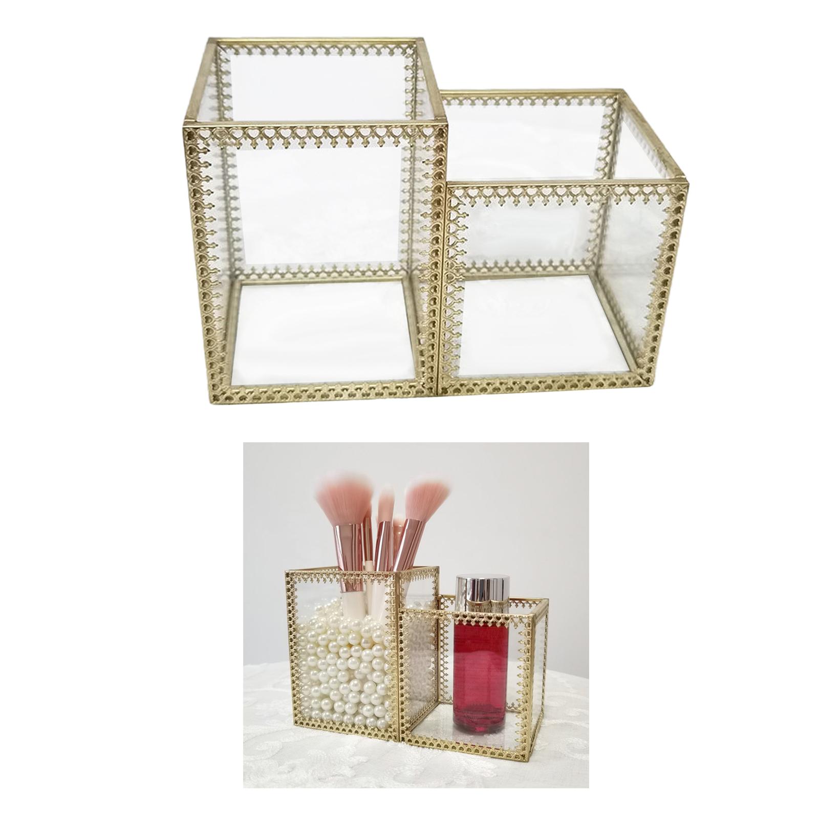 Clear Makeup Storage Box Brush Holder Grooming Cosmetics Organizer Case